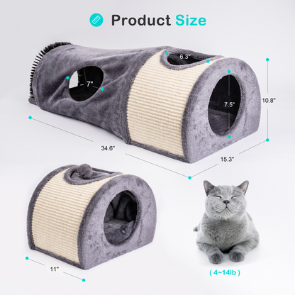 Mewoofun Cat Tunnel Cat Bed Toys Soft Comfortable Multifunction